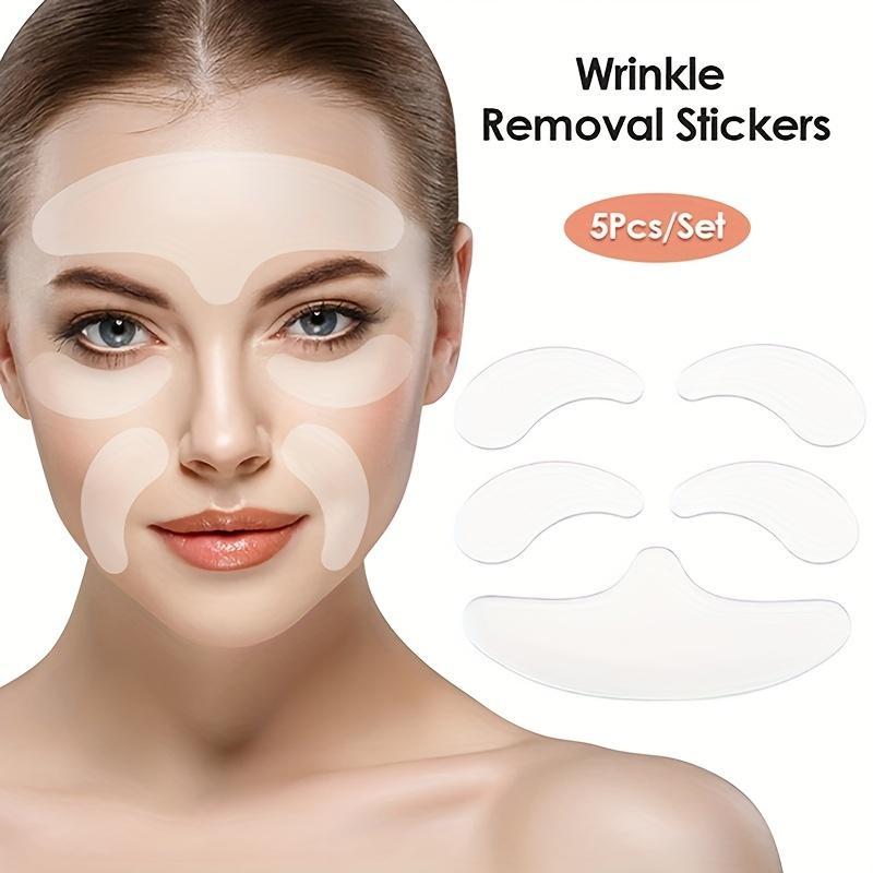 Reusable Silicone Facial Skin Firming Pad, 5pcs Comfort Multifunction Face Skin Care Tool, Face Forehead Cheek Sticker, Silicone Beauty Patch Face Pads Skincare Tools under Eye Patches