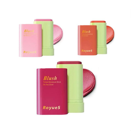 3-in-1 Hydrating Soft Blush Stick, Stylish Portable Swivel Creamy Blush Stick, Matte Silk Waterproof Face Blush, Waterproof Cheek and Lip Moisturizing Multi-Purpose Lipstick and Blush Multi-Purpose Stick Hydrating Moisturizing Makeup Silky Color Cosmetic