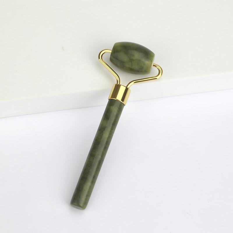 Natural Jade Facial Massage Roller (1 Piece), Mini Portable Face Massage Tool for Skin Care