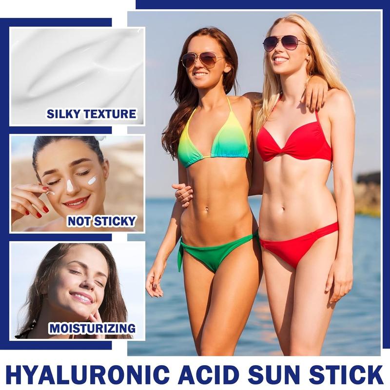 Hyaluronic Acid Watery Sun Gel,Korean Sunscreen Stick SPF50+ Hyaluronic Acid Airy Sun Stick,Strong UV Protection SPF 50+ Sunstick Suitable for All Skin Types