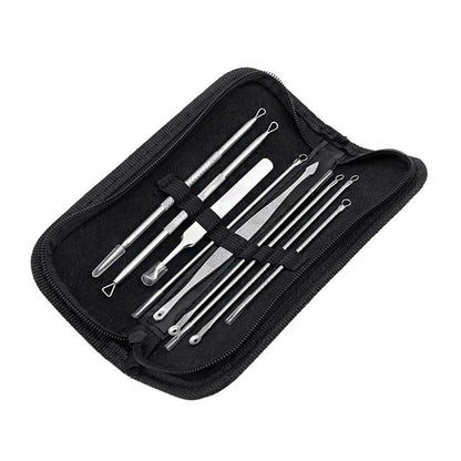 Blackhead Remover Tool Kit, 9pcs Pimple Popper Tool Kit With Storage Bag, Acne Extractor Tool, Face Beauty Skin Care Tool