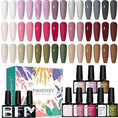 "Spring's Best Colors 24 PCS Gel Nail Polish Kit " Glossy Manicure Nail Art Nail Care Pack Smooth Cutics Cosmetic