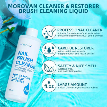 Morovan Gel Nail Polish Remover Kit - 16OZ Professional Nail Polish Remover Tools with Soak-Off Clip Cuticle Pusher Nail File for Natural Soak off UV LED Gel Glitter Dip Powder Dark Colored Paints