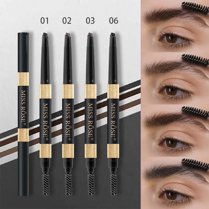 Waterproof Eyebrow Pencil (12pcs/set), Easy Coloring Eye Brow Pen Including 4 Colors, Lightweight Brow Shading & Filling Pencil for Daily Makeup