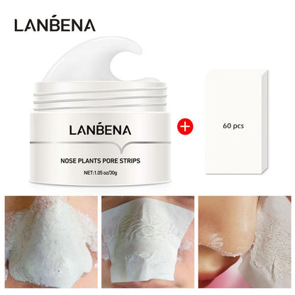 LANBENA Blackhead & Whitehead Removal Kit: Uncover Clear, Radiant Skin With The Power Of Facial Exfoliation! Experience Deeply Cleansed Acne-Free Skin 30g + 60 Sheets Gel Skincare Comfort