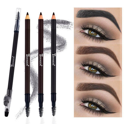 Double-ended Eyebrow Pencil With Eyebrow Sharpener, Long Lasting Eyebrow Pencil, Brow Styling Brush, Sweat Proof High Pigmented Brow Shading And Filling Pencil