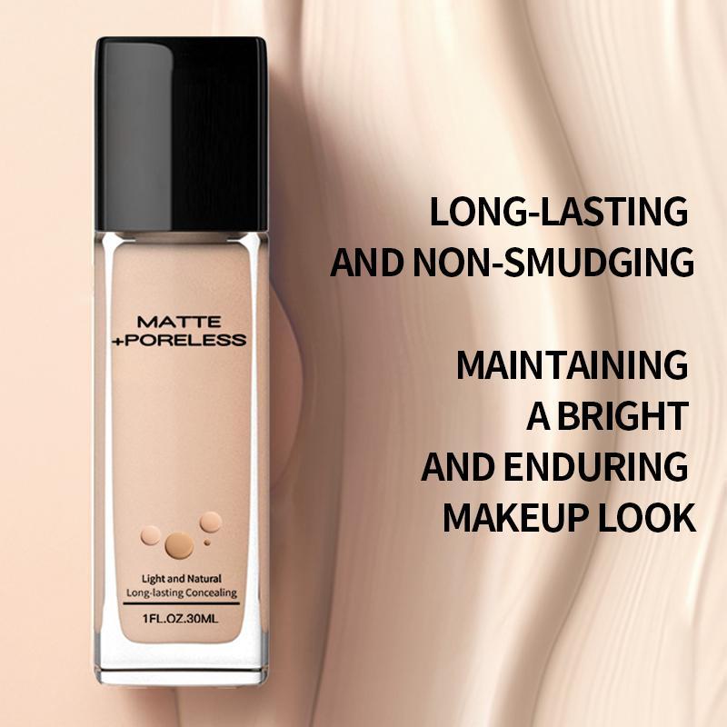 Oil-free Matte Foundation, Long Lasting Flawless Matte Finish Liquid Foundation, Lightweight Moisturizing Foundation for Women & Girls