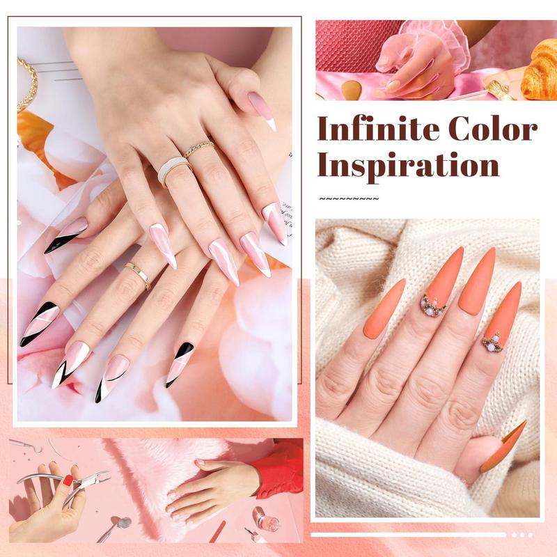 JODSONE 23 PCS Gel Nail Polish Set with Base Glossy and Matte Top Coat Multicolored Gel Nail Long Lasting Suitable for All Seasons