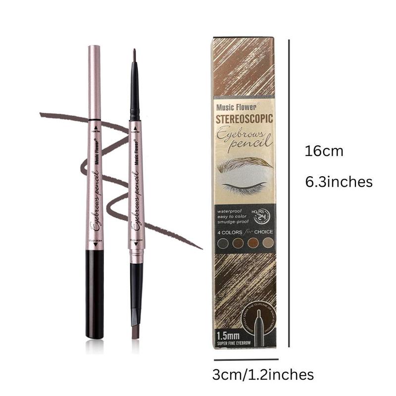 Double Ended Eyebrow Pencil, 1 Count Waterproof Long Lasting Eye Brow Pen, Eyebrow Makeup Tool For Daily Use