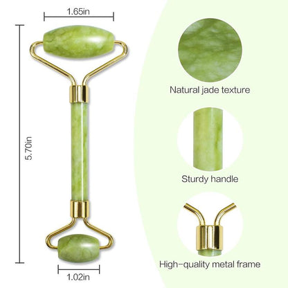 Gua Sha & Jade Roller & Rosehip Essential Oil in One Set, Nature Jade Stone Facial Gua sha Products for Skin Massage, Beauty and Moisturizing Skincare Tools Guasha Gift for Women