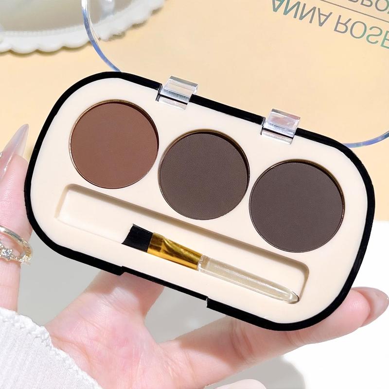 Comfort Skincare 3 Color Eyebrow Powder Palette with Eyebrow Brush, Long-lasting Natural Eyebrow Powder, Easy Coloring Eye Brow Cosmetic Product