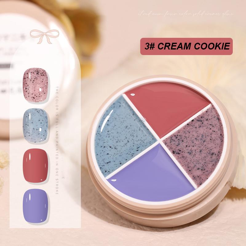 4-Colors Solid Cream Nail Polish Gel Pallet (Come with free brush)