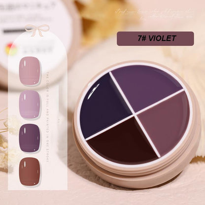 4-Colors Solid Cream Nail Polish Gel Pallet (Come with free brush)