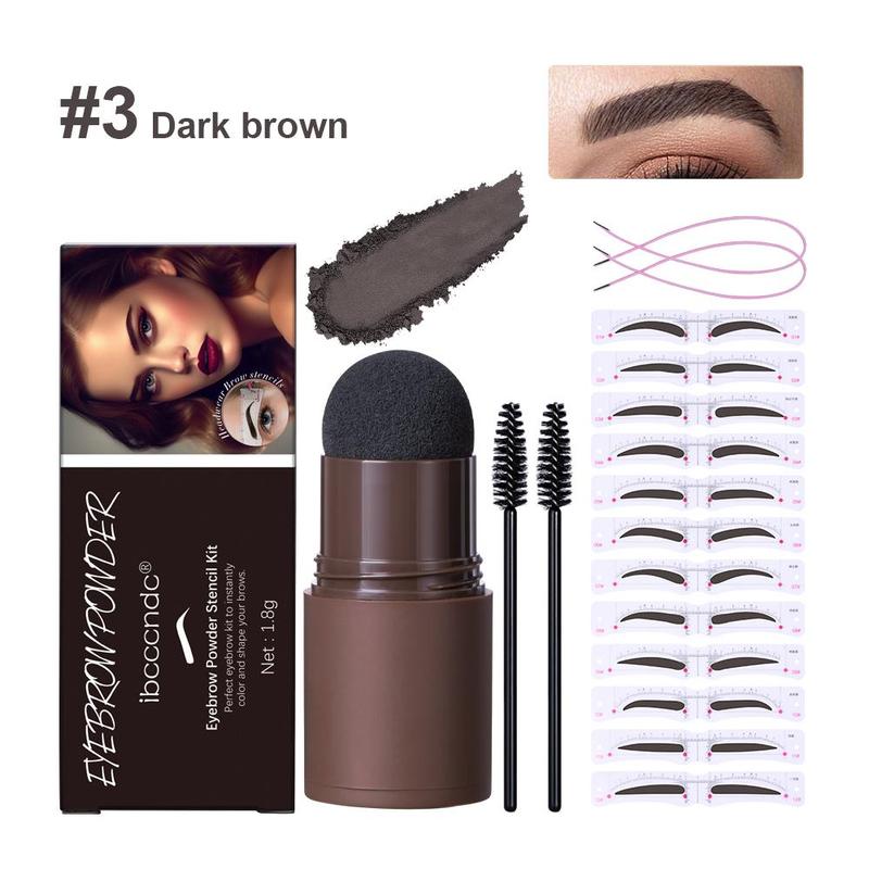 Waterproof Eyebrow Powder Stencil Kit, 1 Set Including 2 Eyebrow Powder Sticks, 4 Ropes, 4 Brushes & 20 Eyebrow Stencil Cards, Eye Brow Shading & Filling Powder, Eye Brow Makeup Products