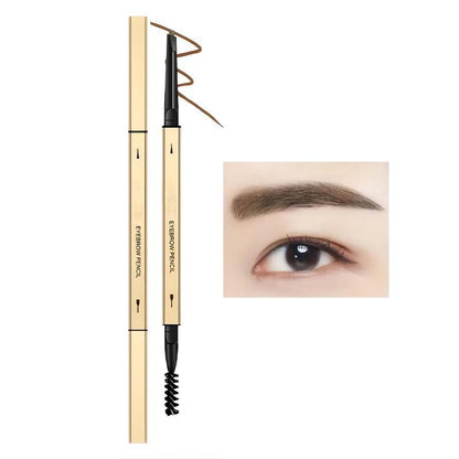 Double-ended Eyebrow Pencil with Eyebrow Brush, 5pcs/set Waterproof Long Lasting Eyebrow Pencil, Brow Styling Makeup Brush Set