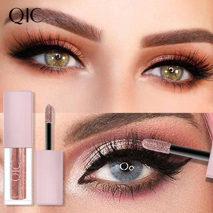 QIC Glitter Liquid Eyeshadow, Sparkling Shimmering Eye Makeup Stick for Crystal Eye Makeup, High Pigmented Metallic Eye Makeup Products for Women