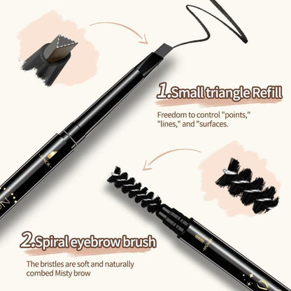 Waterproof Double-ended Eyebrow Pencil, 3pcs/set Long Lasting Eyebrow Pencil, Brow Styling Brush, Eye Brow Makeup Tool, Makeup Accessories