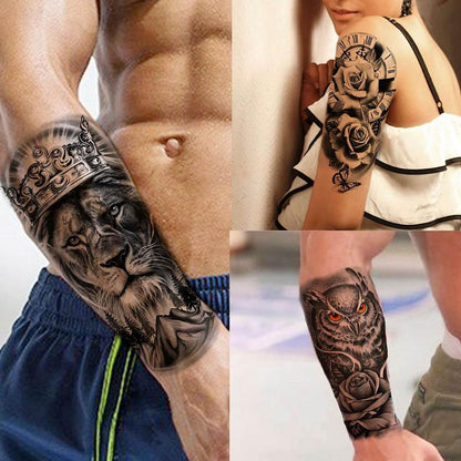 Animal Pattern Temporary Tattoo Sticker, 69pcs/set 3D Realistic Tiger Lion Pattern?Fake Tattoo Sticker, Body Art Sticker for Women & Men