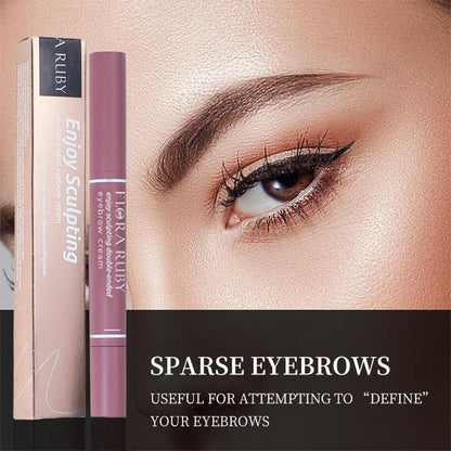 Double Ended Eyebrow Cream, 1 Piece Waterproof Long Lasting Eyebrow Tinted Cream, Smudge Proof Eye Brow Coloring Styling Pen, Eyebrow Makeup Product