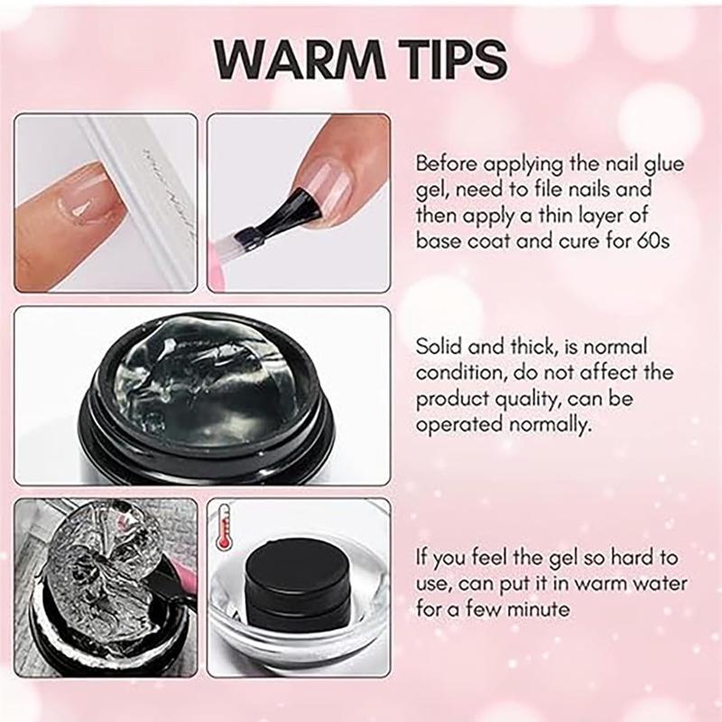 Solid Nail Glue Gel for Press On Nails Acrylic Manicure