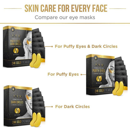 DERMORA Golden Glow Under Eye Patches - Rejuvenating Treatment for Dark Circles, Puffy Eyes, Refreshing, Revitalizing, Travel, Firming, Wrinkles