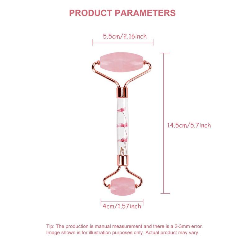 Double Headed Face Massage Roller, Natural Jadestone Face Rolling Gusha Tool, Skin Massaging Tool for Face Neck Arms Legs for Body Muscle Relaxing
