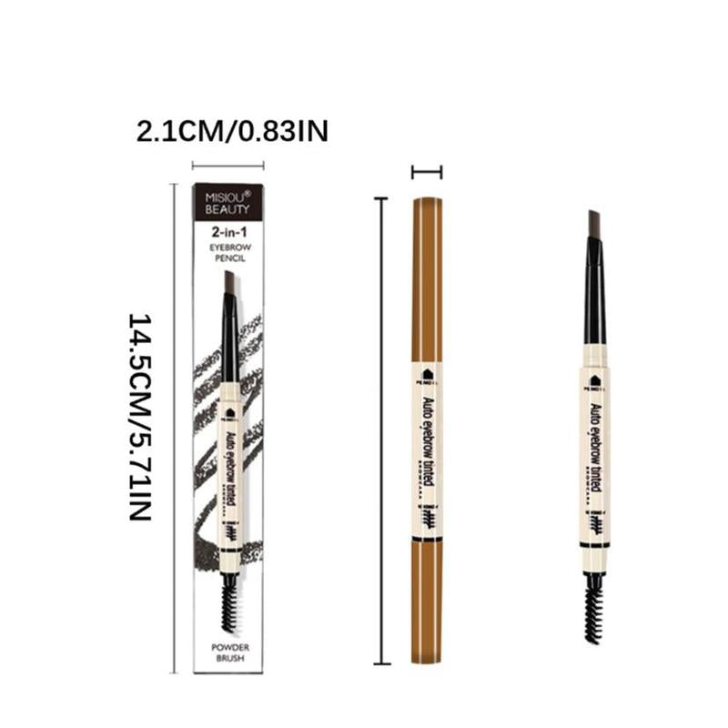 Double Head Eyebrow Pencil (1 Piece), Waterproof Long Lasting Auto Rotating Eyebrow Pencil, Eyebrow Makeup Tool For Daily Use