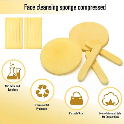 Facial Cleansing Sponge (120pcs), Round Face Wash Sponge, Face Scrubber, Professional Facial Cleaning Tool for Women & Men