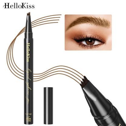 4 Fork Tip Waterproof Eyebrow Pencil, Natural Color Long Lasting Eye Brow Pencil, Sweat Proof High Pigmented Brow Shading & Filling Makeup Products