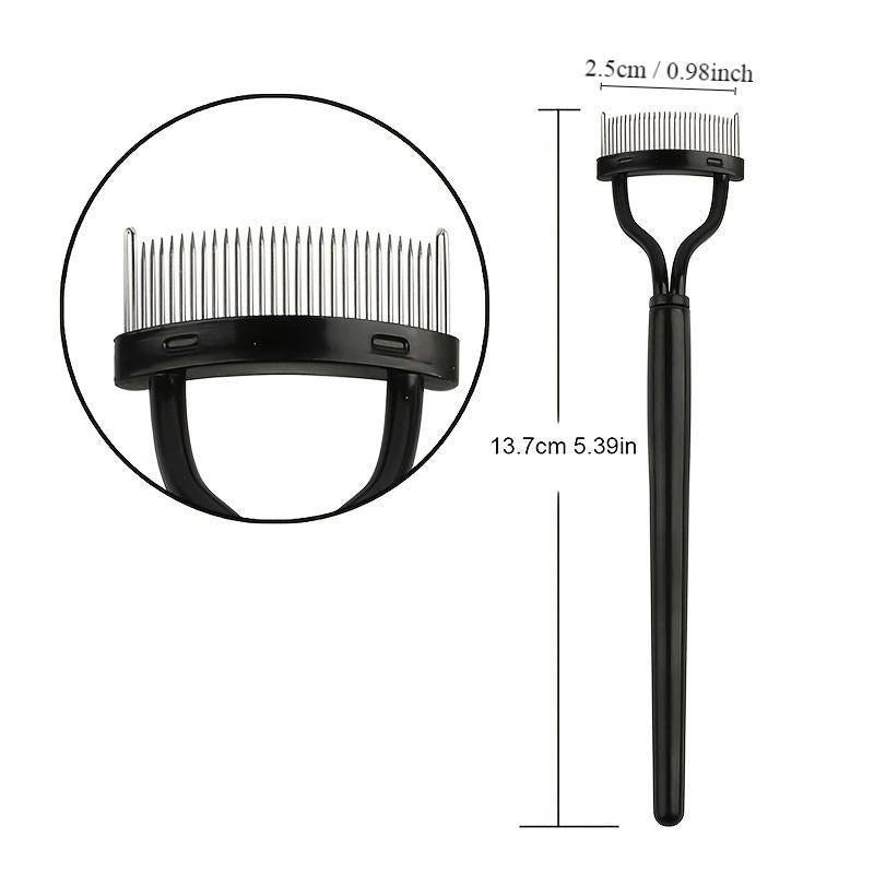 Eyebrow Comb, Half-moon Shaped Eyelash Brush, Semi-curved Steel Tooth Eyelash Separator Mascara Applicator Eyelash Extensions ye Makeup Tools for Women & Girls