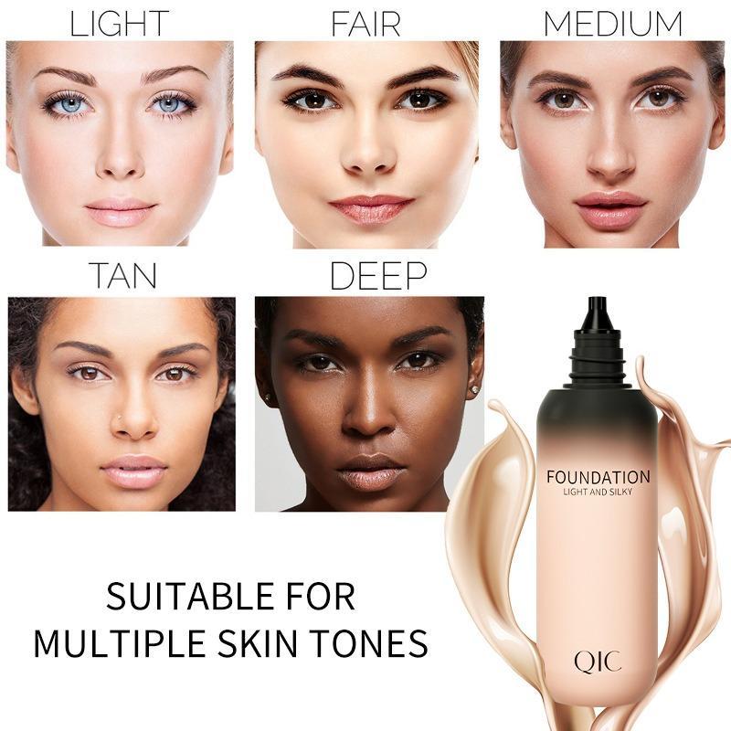 Base Face Liquid Foundation (1 Piece), Full Concealer Concealer, Oil Control Facial Makeup Foundation, Makeup Product For Women & Girls