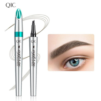 4 Fork Liquid Eyebrow Pencil, 1 Count Waterproof Long Lasting Brow Makeup Tool for Women, Professional Daily Makeup Accessories