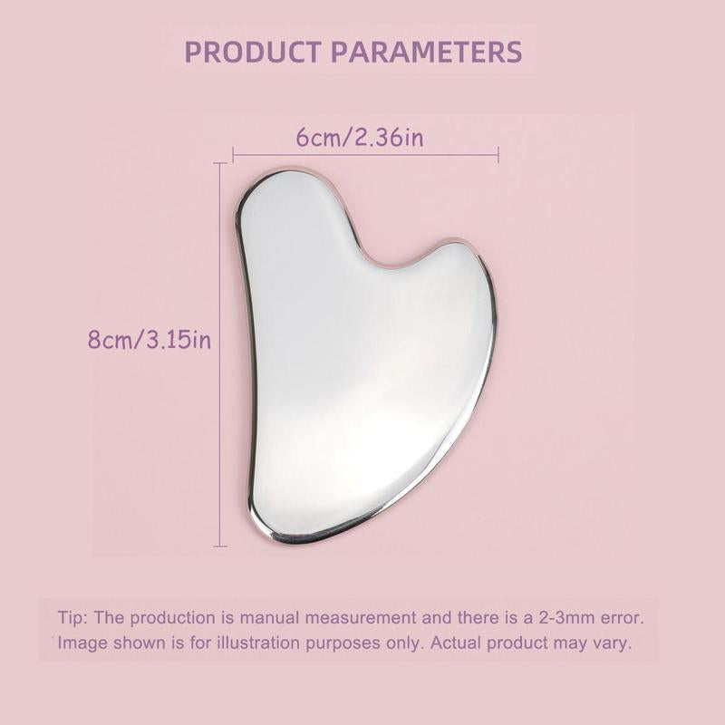 Heart Shaped Skincare Stainless Steel Gua Sha Scraper, Comfort Facial Lifting & Firming Massage Tool, Manual Facial Massage Scraper, Professional Skin Care Tool for Women, Trending Products, Summer Gift