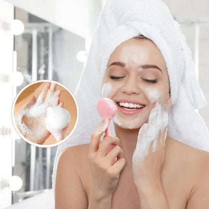 Facial Cleansing Tool Kit, 25pcs/set Including 2 Silicone Face Scrubbers & 20 Face Wash Pads & 1 Bow Headband & 2 Wristbands for Cleansing and Gentle Exfoliation