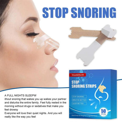 Breathable Anti-snoring Nasal Strip, 50pcs/set Sleeping Snoring Relief Nasal Sticker, Sinus Relief Nasal Patch, Home Product