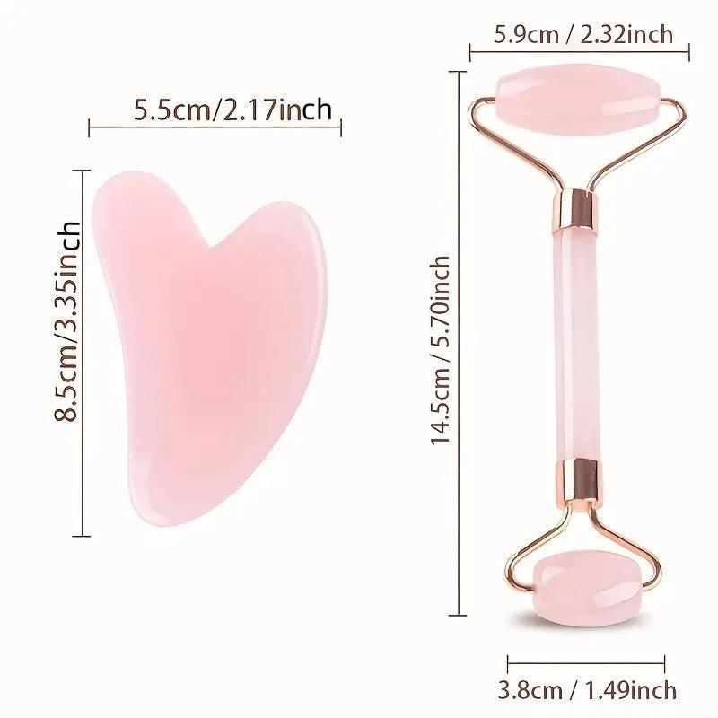 Heart Shaped Face Massage Tool (2pcs/set), Face Massage Roller, Facial Massage Tool for Face Neck Shoulder, Skin Massaging Tool