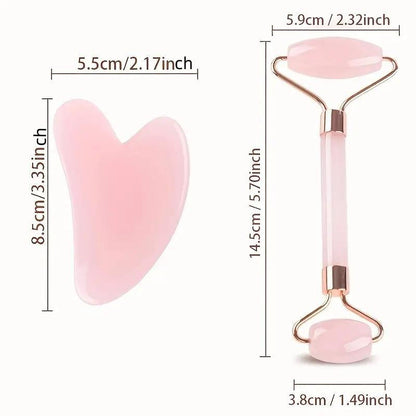 Heart Shaped Face Massage Tool (2pcs/set), Face Massage Roller, Facial Massage Tool for Face Neck Shoulder, Skin Massaging Tool