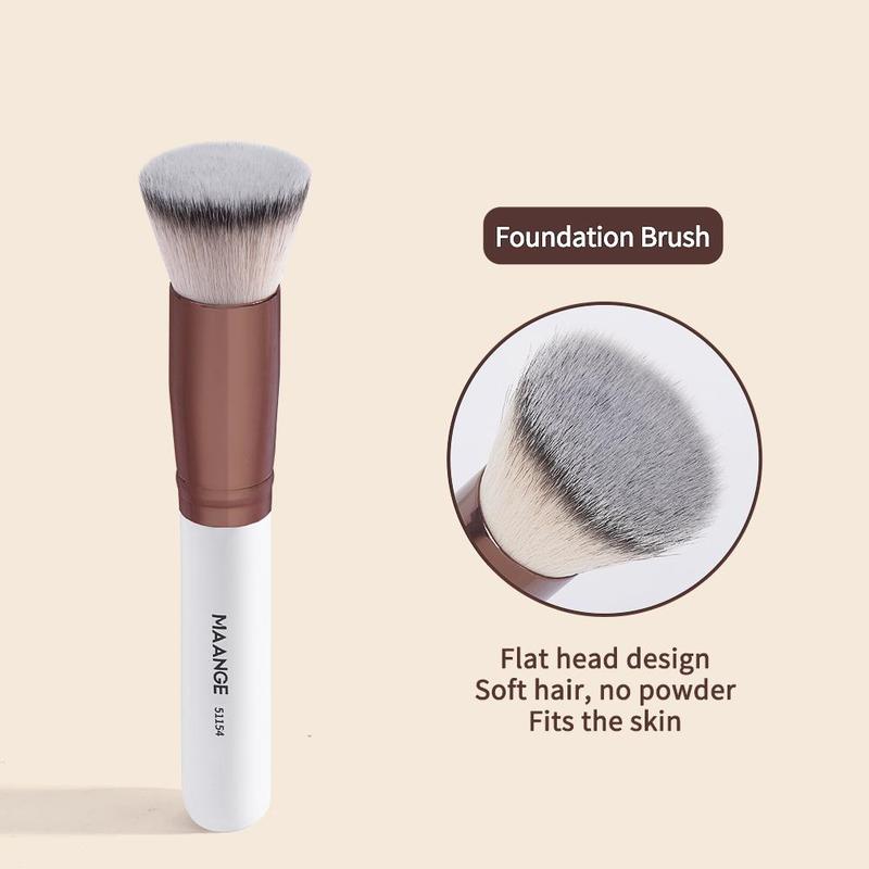 Flat Top Round Brush for Foundation, Strong Powder Grip Makeup Brush with Fine Bristles for Liquid, Powder, Summer Makeup, Cosmetic Tool