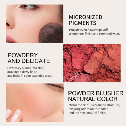 6 Color Flower Matte Blush Palette, Long Lasting Powder Blush Palette, Contour Blush Pressed Powder For Cheeks & Eye, Natural Look Blush Soft Color Shadow