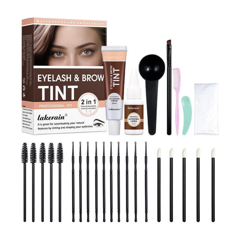 Eyebrow & Eyelash Dye Kit, 1 Set Waterproof Long Lasting Eyebrow Tinting Makeup Tools, Eye Makeup Kit for Women