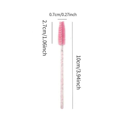 Disposable Eyelash Eyebrow Brush, 50pcs Adjustable Arc Eyelash Spoolie Brush, Mascara Wands Makeup Brushes, Eyelash Extensions Brush, Makeup Brush Tool, Eye Makeup Product