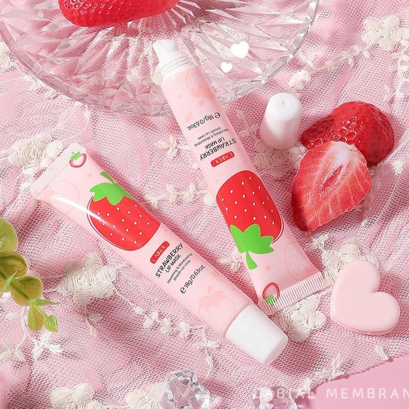 Strawberry Lip Mask, 1 Count?Moisturizing Lip Balm, Hydrating Plumping Lip Stick Lip Moisturizer, Lip Skin Care Treatment Lip Care Product