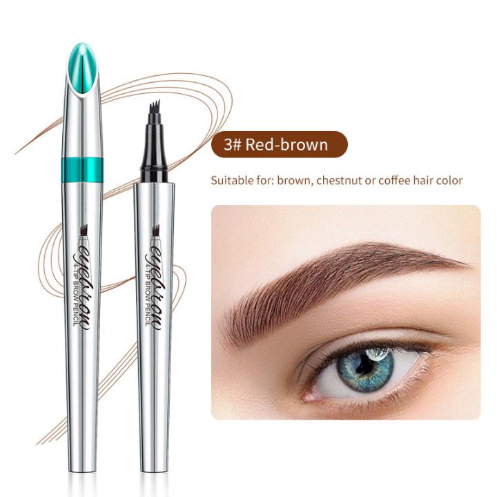 Eyebrow Pencil with 4 Tip Microblade for Natural Eyebrow Makeup Eyebrow Microblading Pen Waterproof &Smudge-Proof