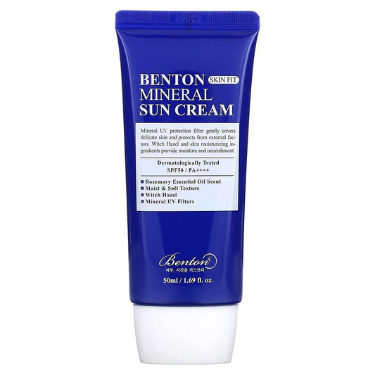 [Benton] Skin Fit Mineral Sun§ãream 50ml, Hydrating Formula, Moisturizing Sunscreen, UV Protection, Lightweight Texture, Non-Greasy Formula