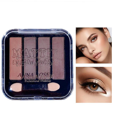 4-color Eyebrow Powder Palette For Beginner, Long Lasting Matte Eyeshadow, Eye Makeup Product For Women & Girls