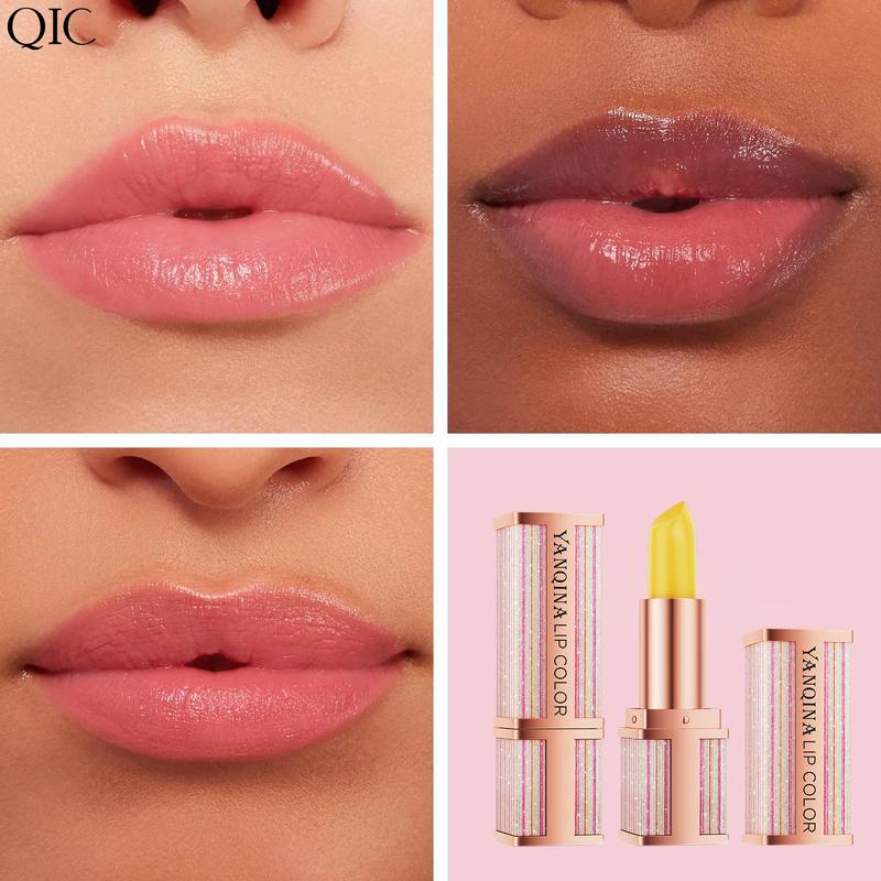 Glitter Lipstick (1 Piece), Magic Temperature Color Changing Lip Gloss, Hydrating Lip Balm, Suitable for All Occasions Lip Makeup