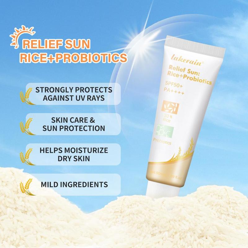 Rice Sunscreen, 1 Count Daily Outdoor Sunscreen, Moisturizing Sunscreen, Sunscreen for Face, Body, Sunscreen for Men and Women