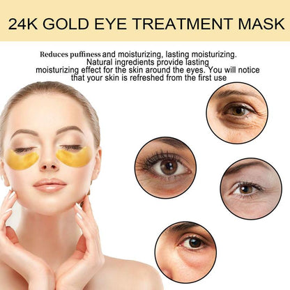 Golden Eye Mask, with Pure Natural Ingredients to Effectively Relieve Dry Skin and Make the Skin Around the Eyes Look More Vibrant for Women