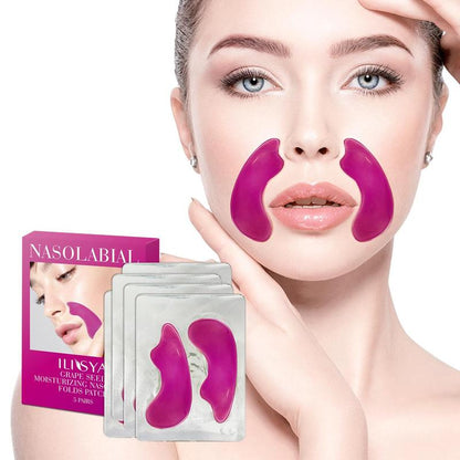 Nasolabial Folds Patches, 5 Pairs/box Natural Collagen?Nasolabial Folds Patches, Moisturizing Nose Line Patches, Facial Skin Care Patches for Women & Men