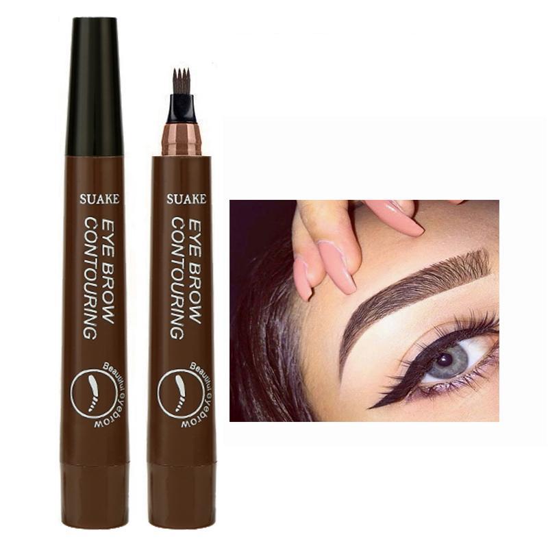 Music Festival Makeup, Comfort Liquid Eyebrow Pen Gift, 4-fork Waterproof & Long Lasting Eye Brow Pencil, High Pigmented Brow Shading Filling Styling Pen, Easy to Apply, Daily Cosmetic, Makeup Accessories